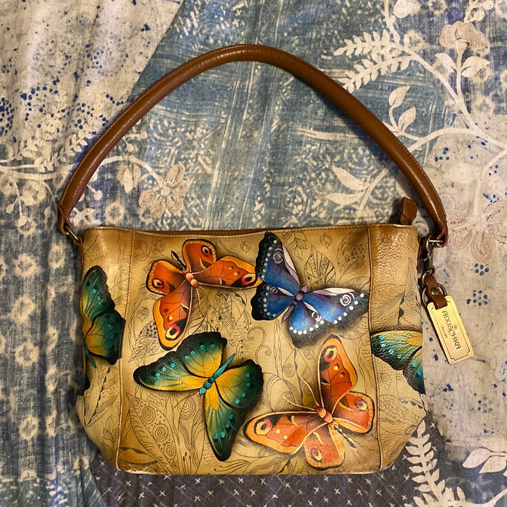 Anuschka “Earth Song” Shoulder Bag and Coin purse